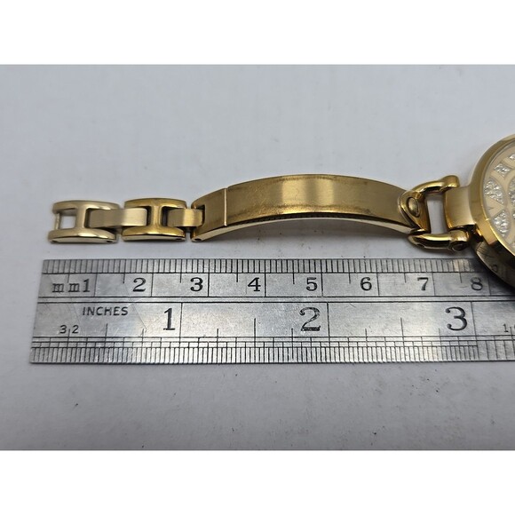 Fossil Georgia ES3293 Womens Gold Tone Crystal Dial Bracelet Watch New Battery - Picture 10 of 11